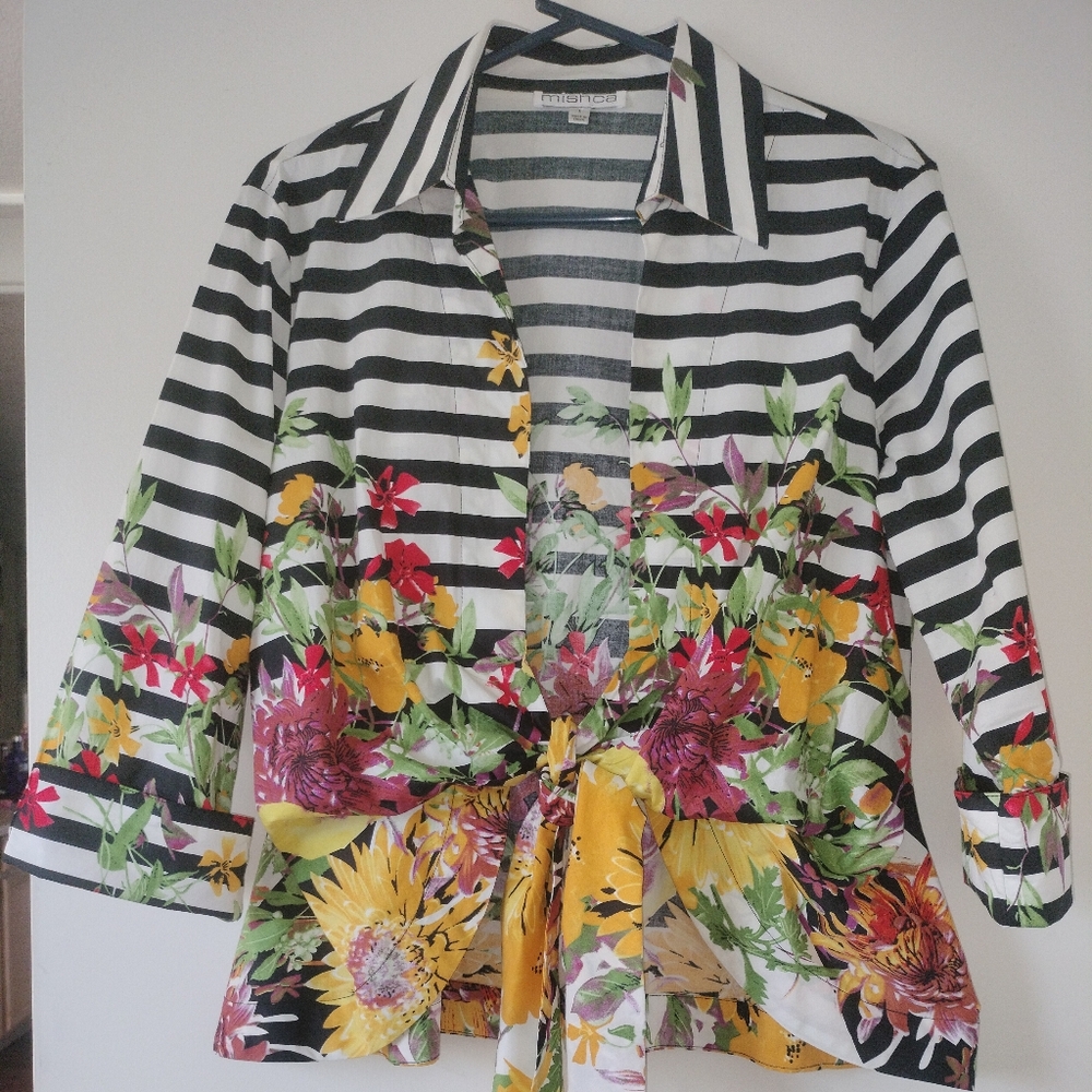 Flowered Jacket And Matching Fedora Hat Set With … - image 1